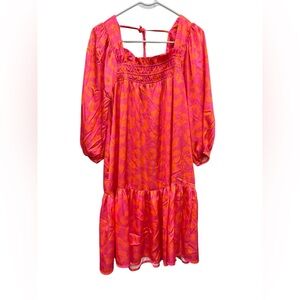 Uncle Frank Pink and Orange Long Sleeve Dress